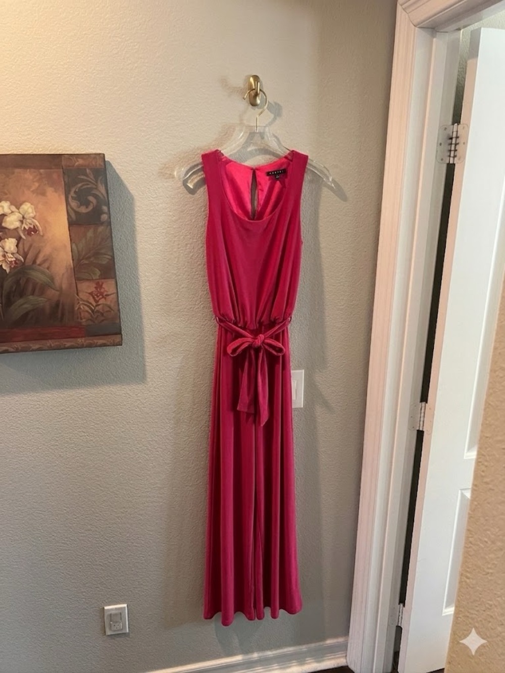 Fuscia Jumpsuit With Wide Legs Size Small EUC